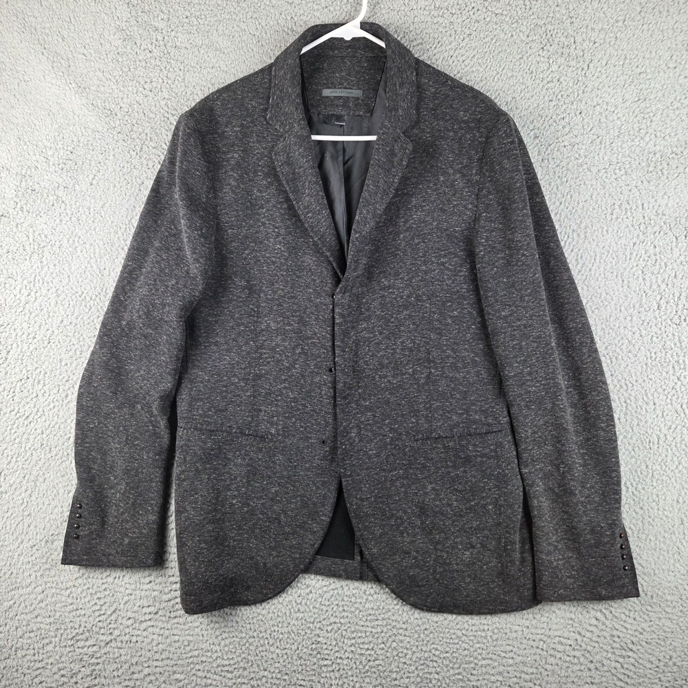 John Varvatos Collection Hook And Eye Jacket Men 50 Made In Italy Heather Gray